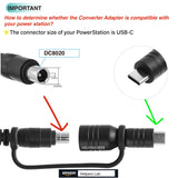 Adapter DC8020 to USB-C, DC8020 Female to Type C Adapter for Solar Panel RV Portable Power Station Compatible with Jackery 100 Plus 240 Plus 300 Plus - 1 PCS