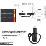 Adapter DC8020 to USB-C, DC8020 Female to Type C Adapter for Solar Panel RV Portable Power Station Compatible with Jackery 100 Plus 240 Plus 300 Plus - 1 PCS