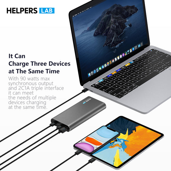  Helpers Lab 118W USB-C Car Charger with 100W PD3.0 and 18W  QC3.0 Ports Compatible with 29W 30W 45W 61W 65W 87W 96W 100W MacBook Dell  HP Lenovo Samsung Galaxy PPS Huawei